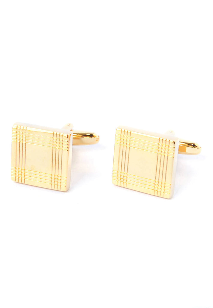 Square Gold Patterned Cufflinks