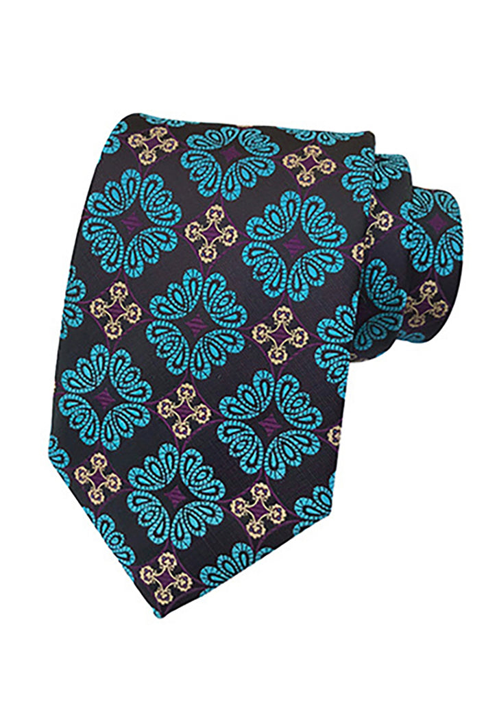混合系列花朵图案蓝色领带2