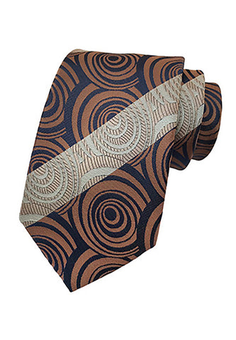 Medley Series Circles Design Brown Neck Tie
