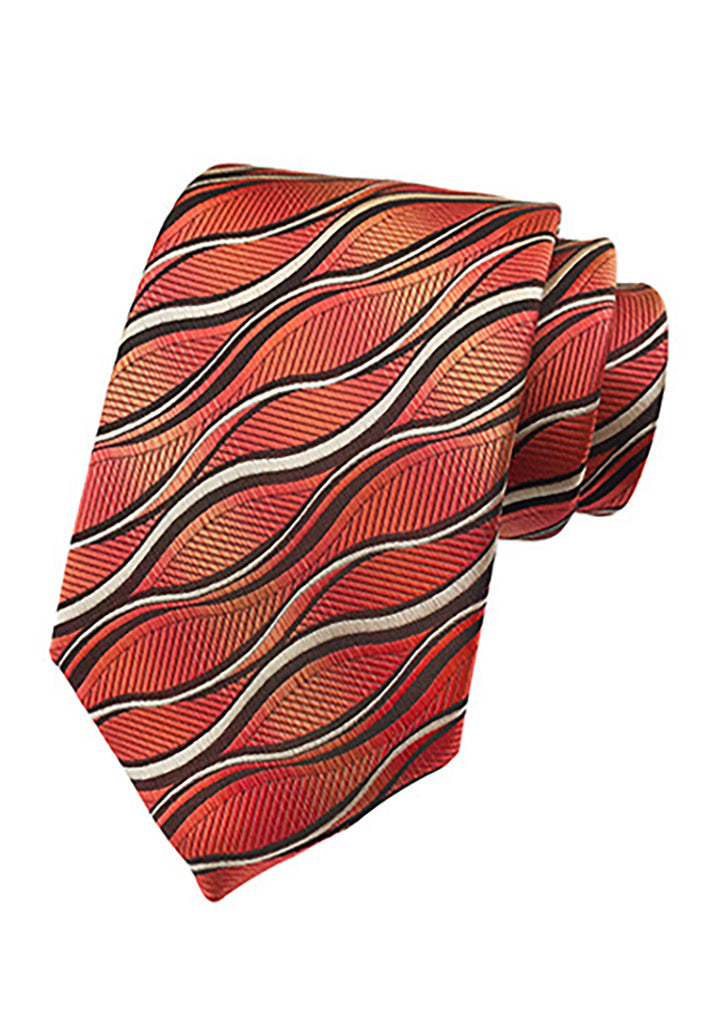 Medley Series Wavy Design Red Neck Tie