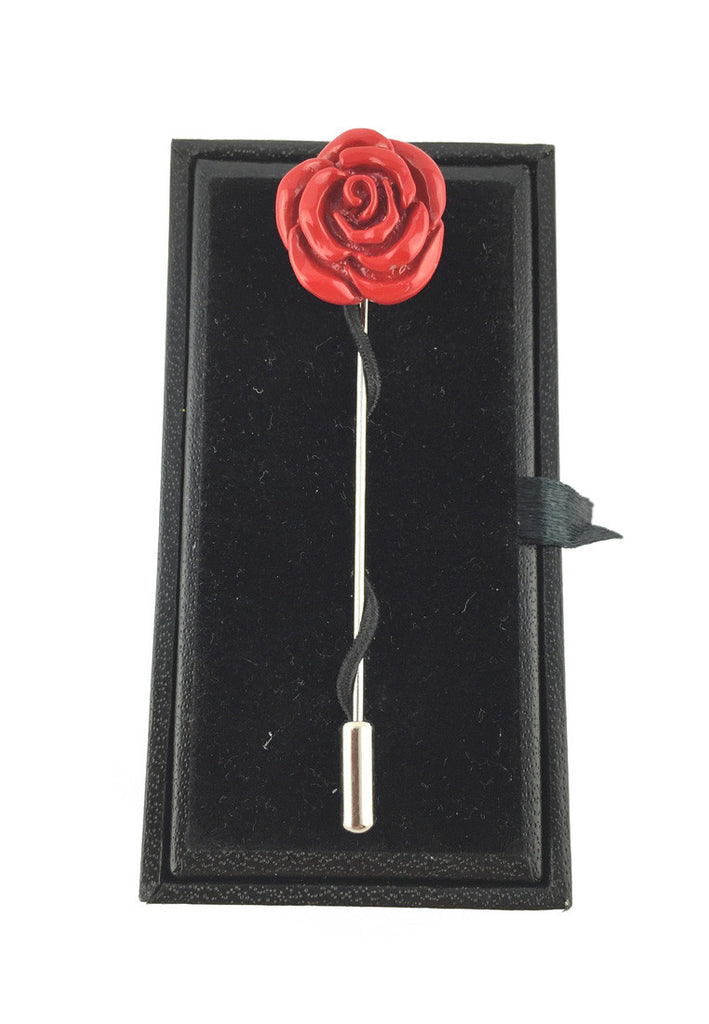 Red Copper Rose Lapel Pin