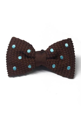 Tali Leher Bow Knitted Bow Tie Seri Berselaput Bayi Biru Titik Polka Dots