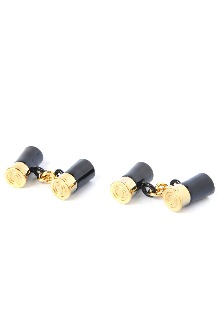 Gold & Black Shotgun Cartridge Cufflinks