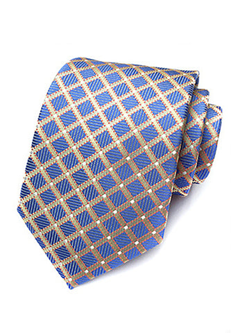 Checky Series Blue & Gold Neck Tie