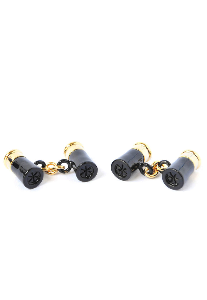 Gold & Black Shotgun Cartridge Cufflinks