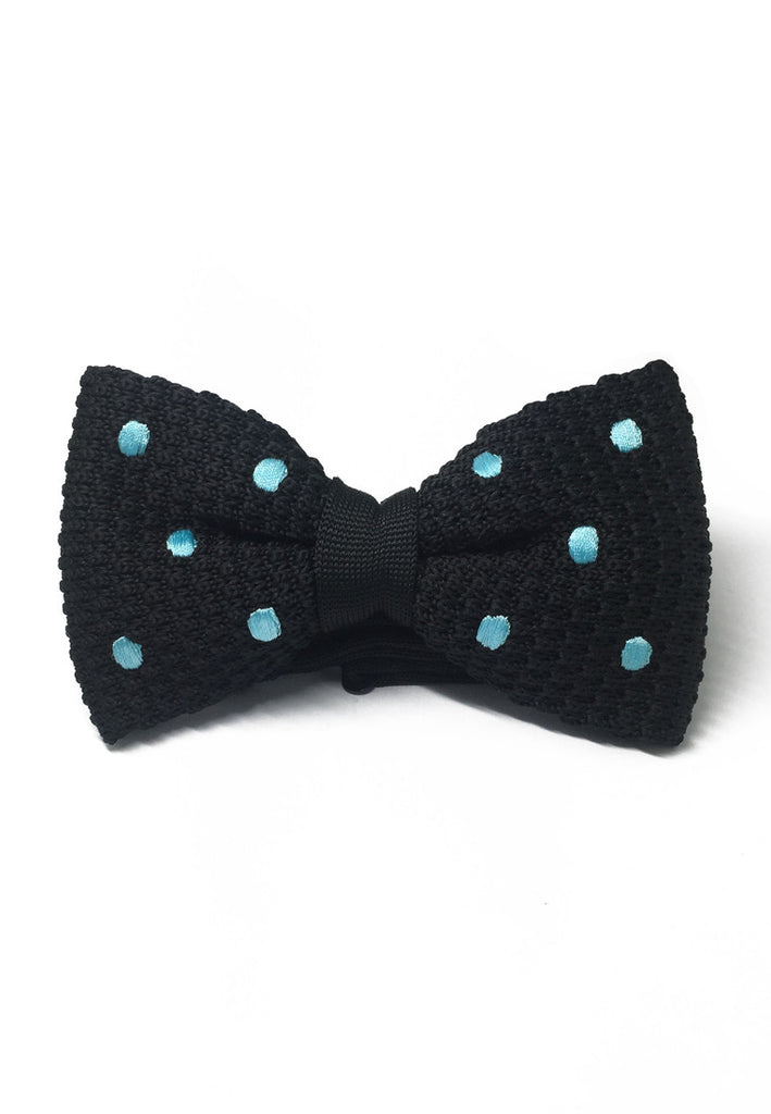 Seri Berselaput Bayi Biru Polka Dots Hitam Berkait Bow Tie