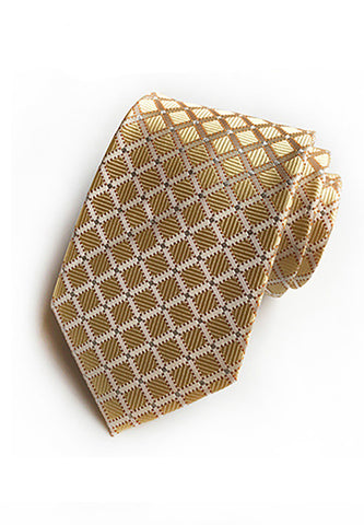 Checky Series Gold Neck Tie
