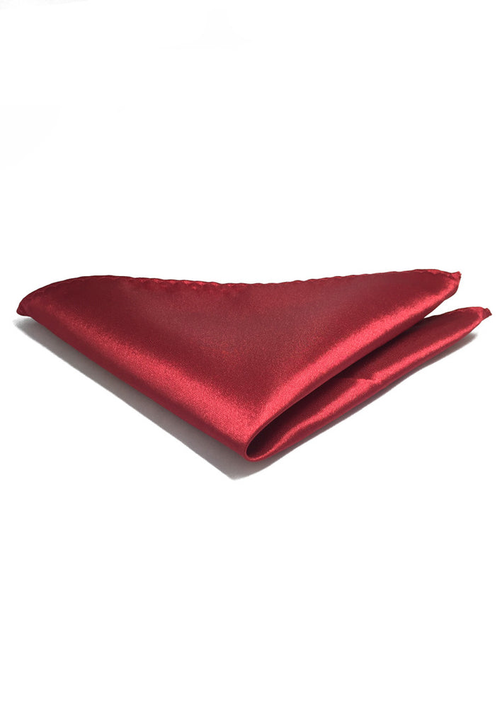 光泽系列胭脂红涤纶口袋巾