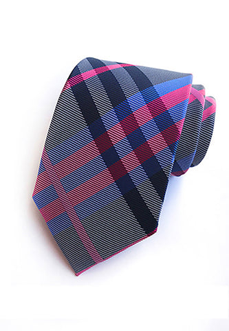 Checky Series Pink, Blue & Red Neck Tie