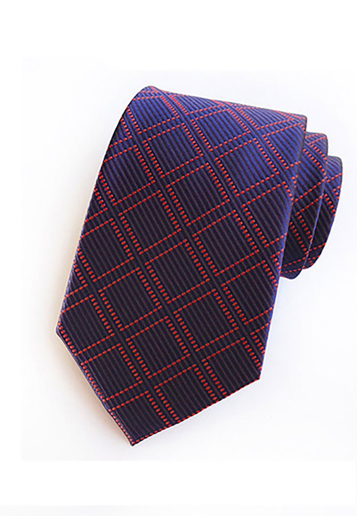 Checky Series Purple Blue & Red Neck Tie