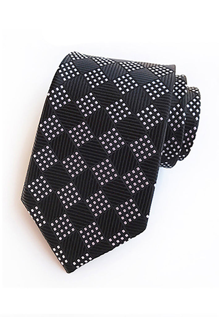 格纹系列黑白领带