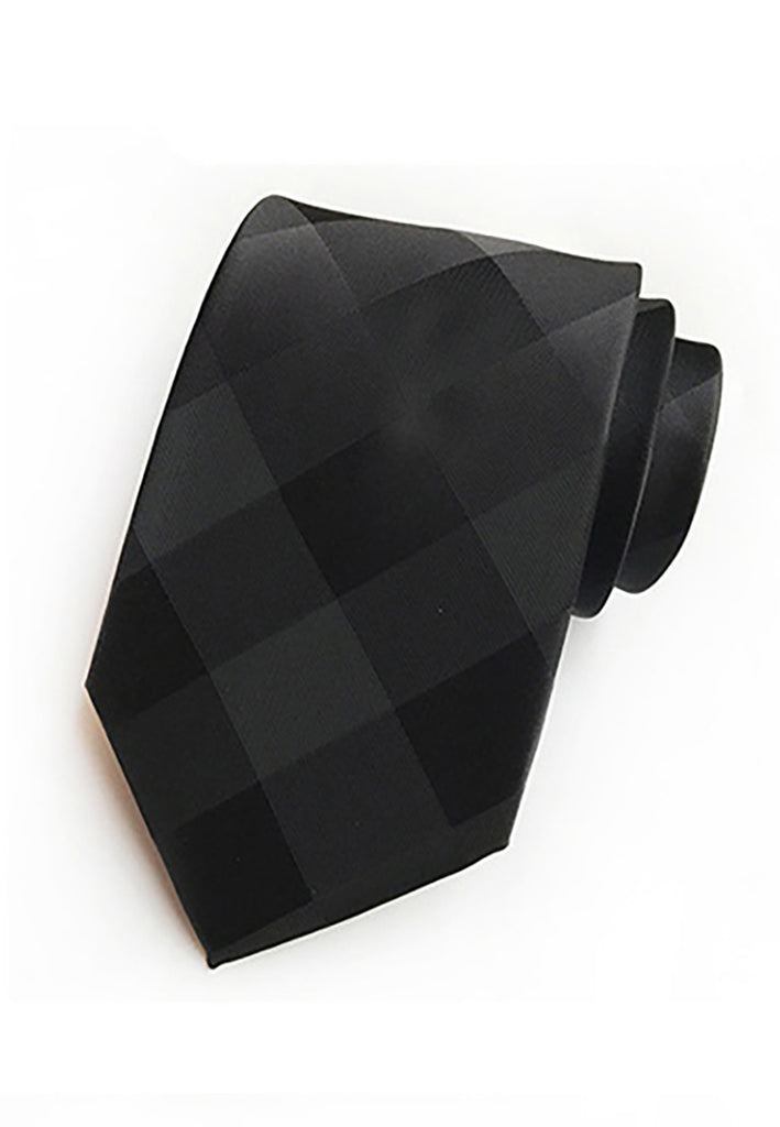 格纹系列黑色领带