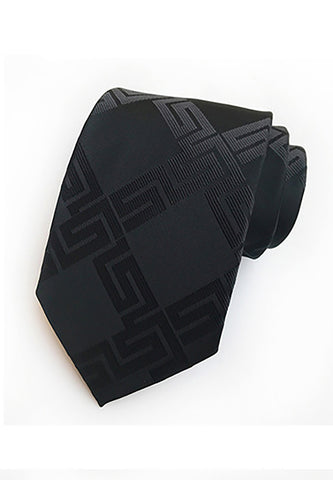 Checky Series Black Neck Tie 2