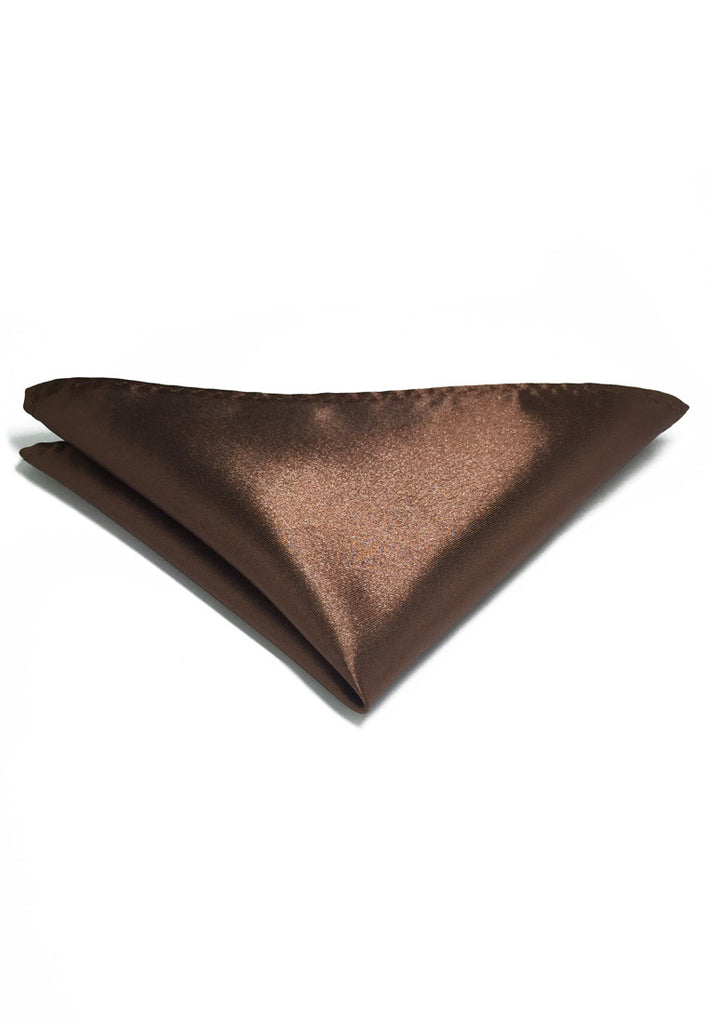 Lustrous Series Dark Brown Polyester Pocket Square