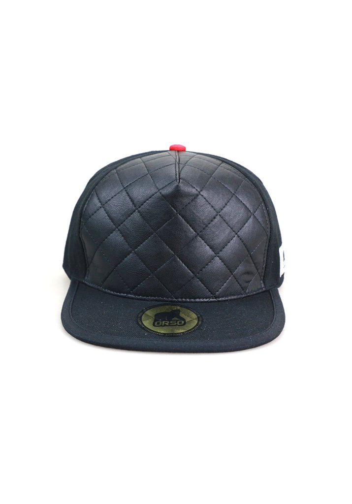 Orso Limited Edition Leather Crown Black Cotton Cap