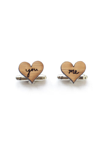 Cufflinks Love You and Me Buatan Tangan