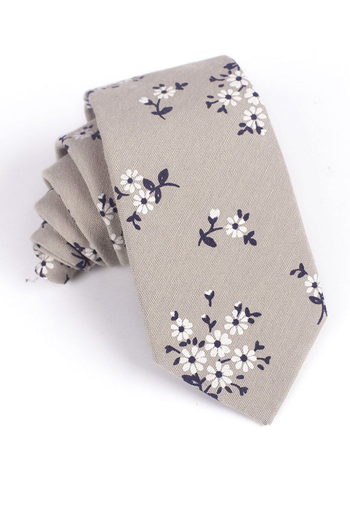 Hua Series Brown Grey Neck Tie