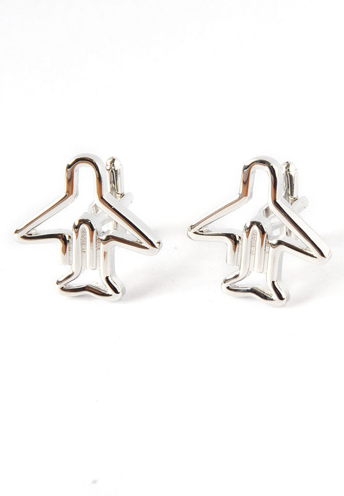 Silver Jumbo Jet Cufflinks