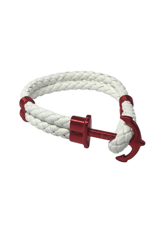 Gelang Sauh Merah Kulit PU Putih Siri Grapple