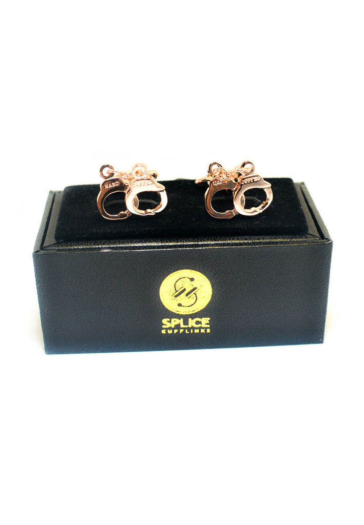 Rose Gold Handcuffs Cufflinks