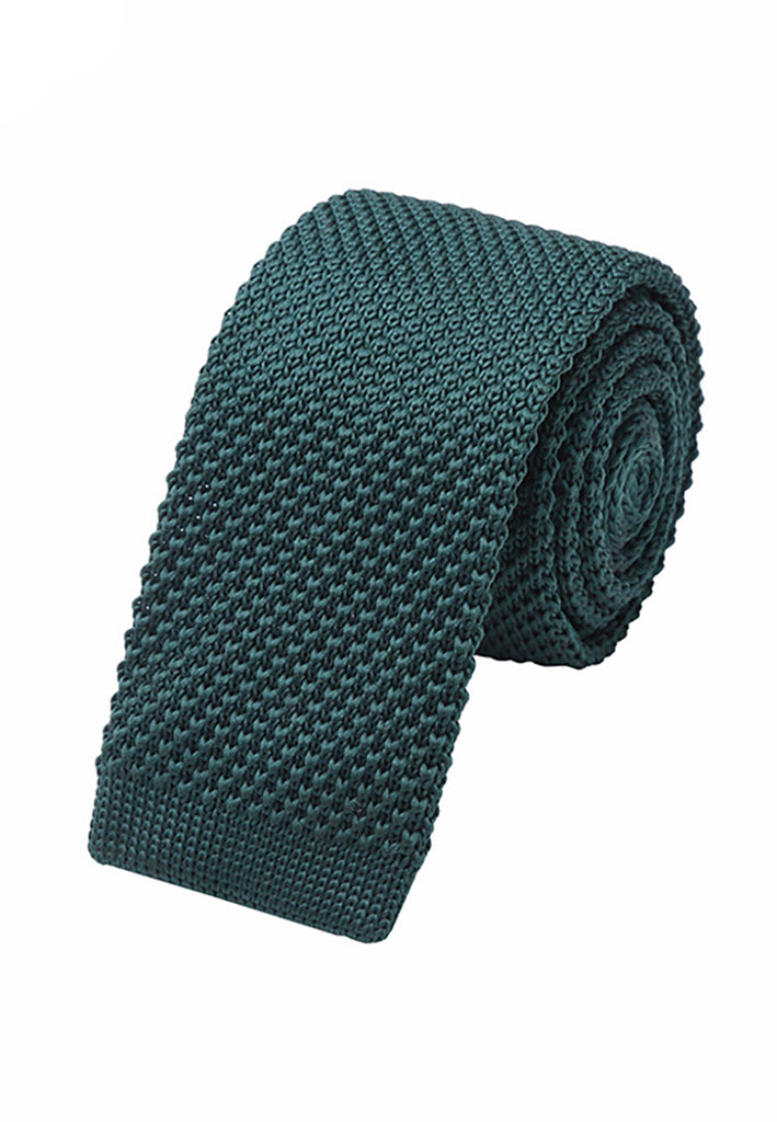 Interlace系列深绿色针织领带