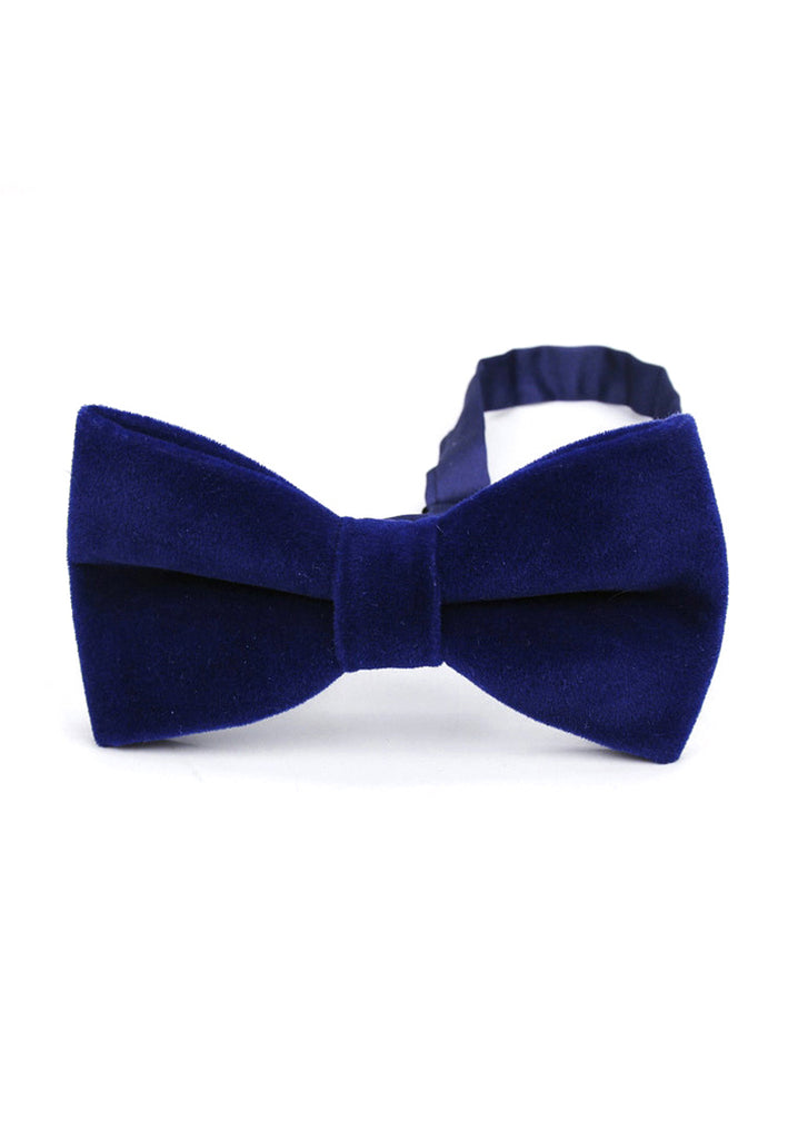 Suede Series Blue Velvet Bow Tie