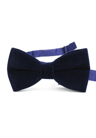 Suede Series Dark Blue Velvet Bow Tie