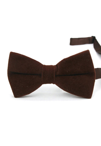 Suede Series Dark Brown Velvet Bow Tie