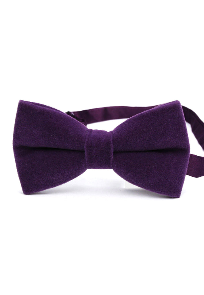Suede Series Dark Purple Velvet Bow Tie