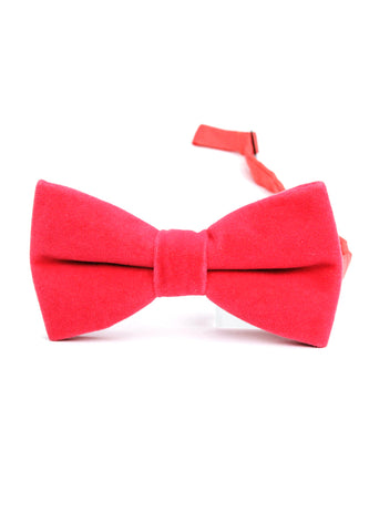 Suede Series Rose Pink Velvet Bow Tie