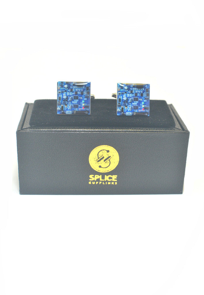 Blue Circuitboard Cufflinks