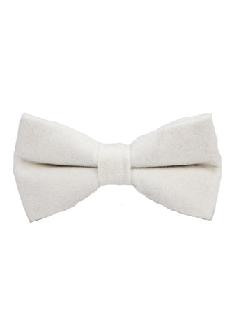 Suede Series White Velvet Bow Tie