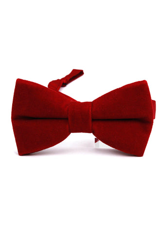 Suede Series Dark Red Velvet Bow Tie