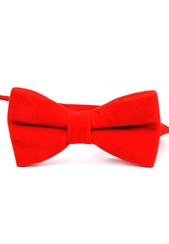 Suede Series Light Red Velvet Bow Tie