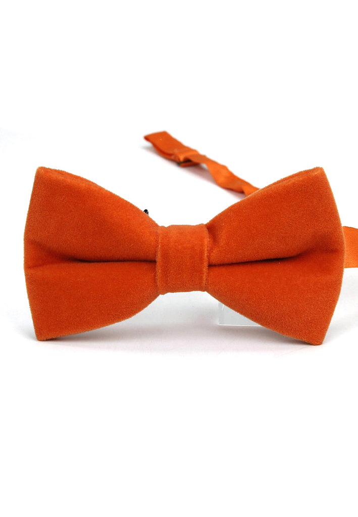 Suede Series Orange Velvet Bow Tie