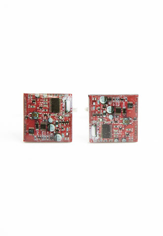 Red Circuit Board Cufflinks