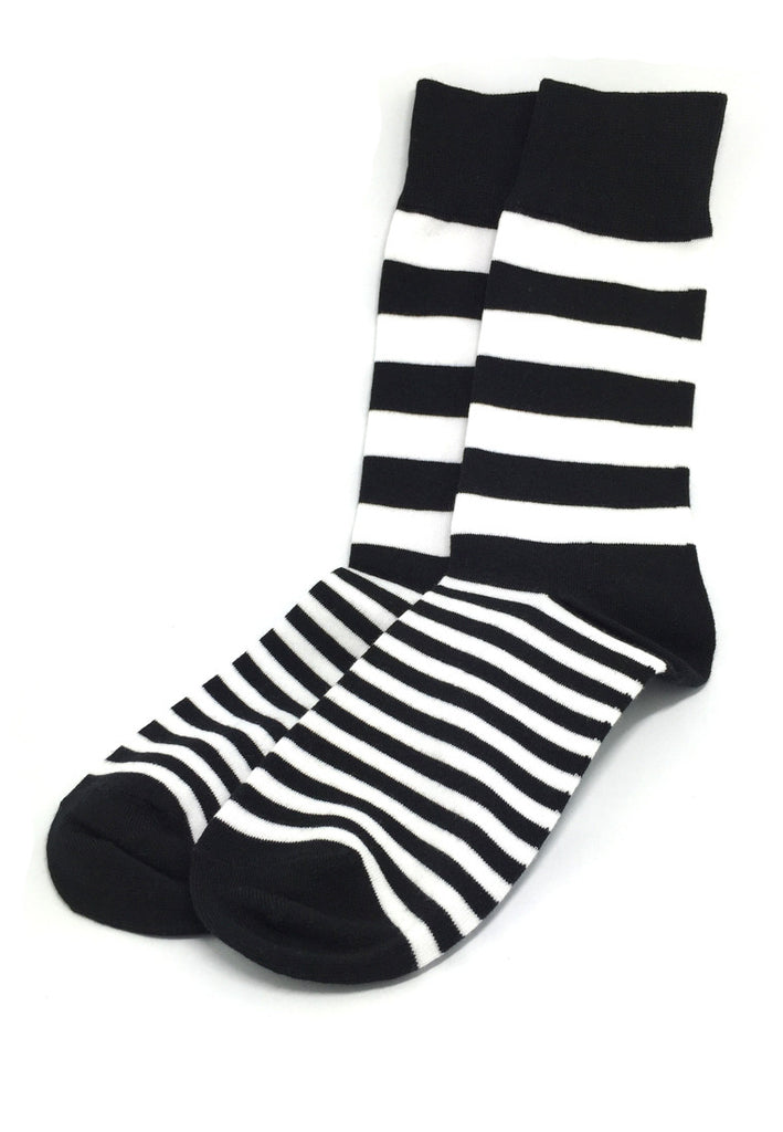 Constable Series Black and White Horizontal Stripes Socks