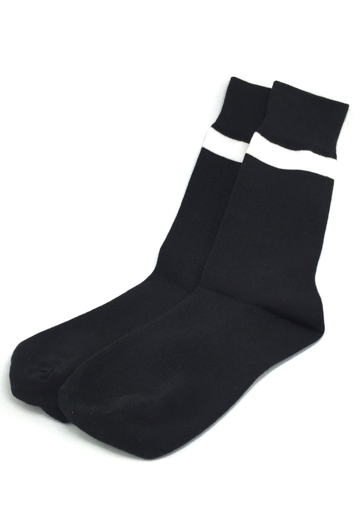 Constable Series Black and White Single Stripe Socks