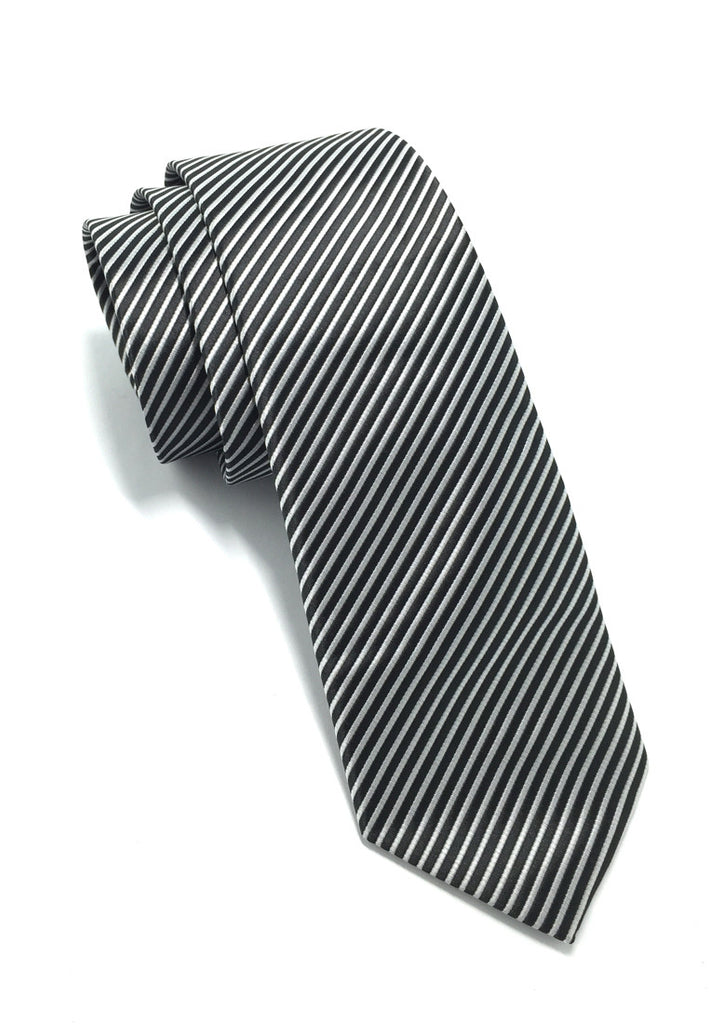 Regalia Series Black Stripes Polyester Fabric Tie