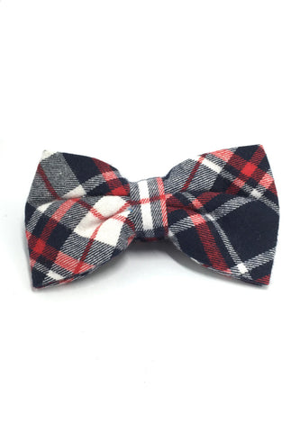 Probe Series Black, Red and Blue Tartan Design Cotton Pre-tied Bow Tie