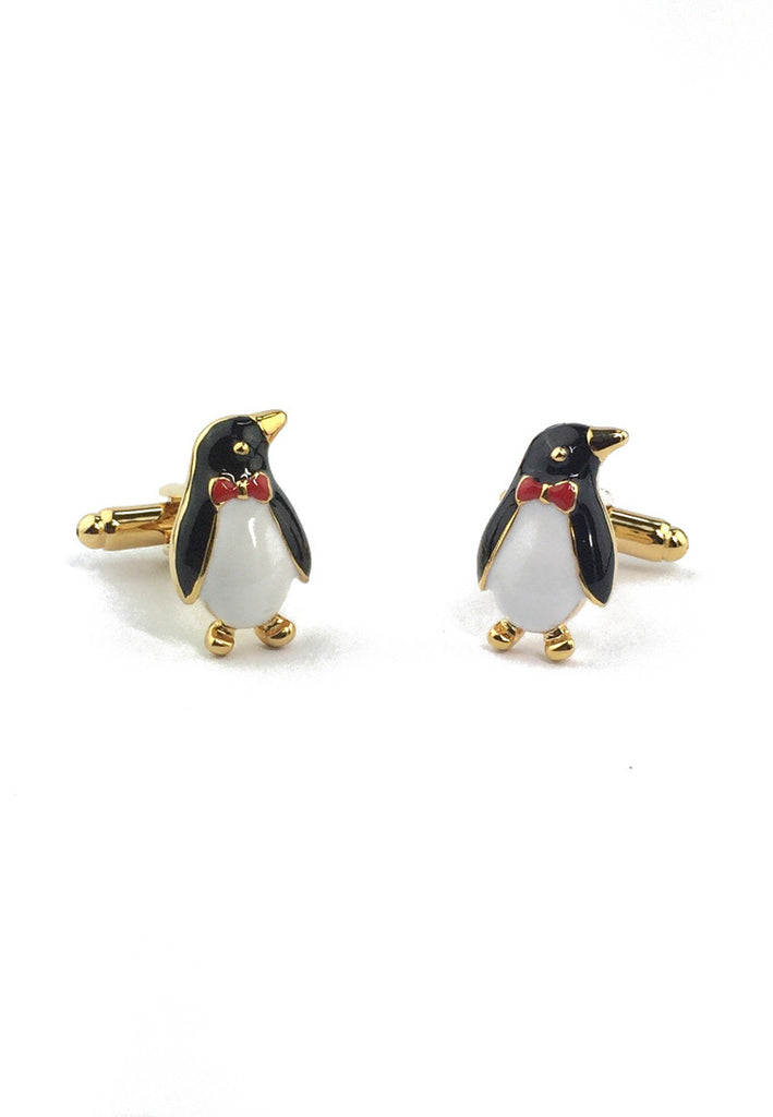 Cute Gold Penguins Cufflinks