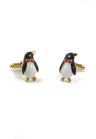 Cute Gold Penguins Cufflinks