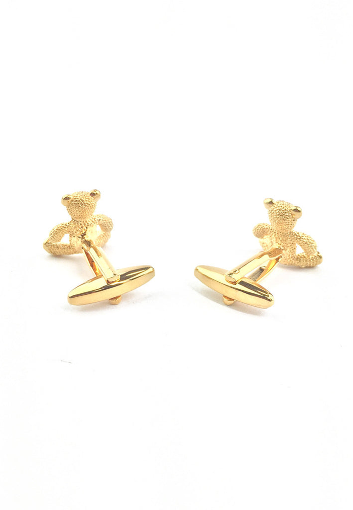Gold Sitting Teddy Bear Cufflinks