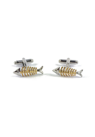 Silver and Gold Fish Cufflinks
