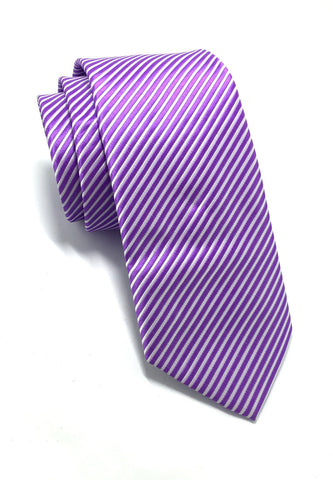 Regalia Series Purple Stripes Polyester Fabric Tie