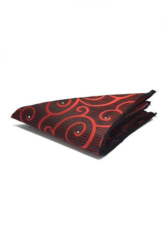 Dynamic Series Electric Red Patterned Polyester Pocket Square