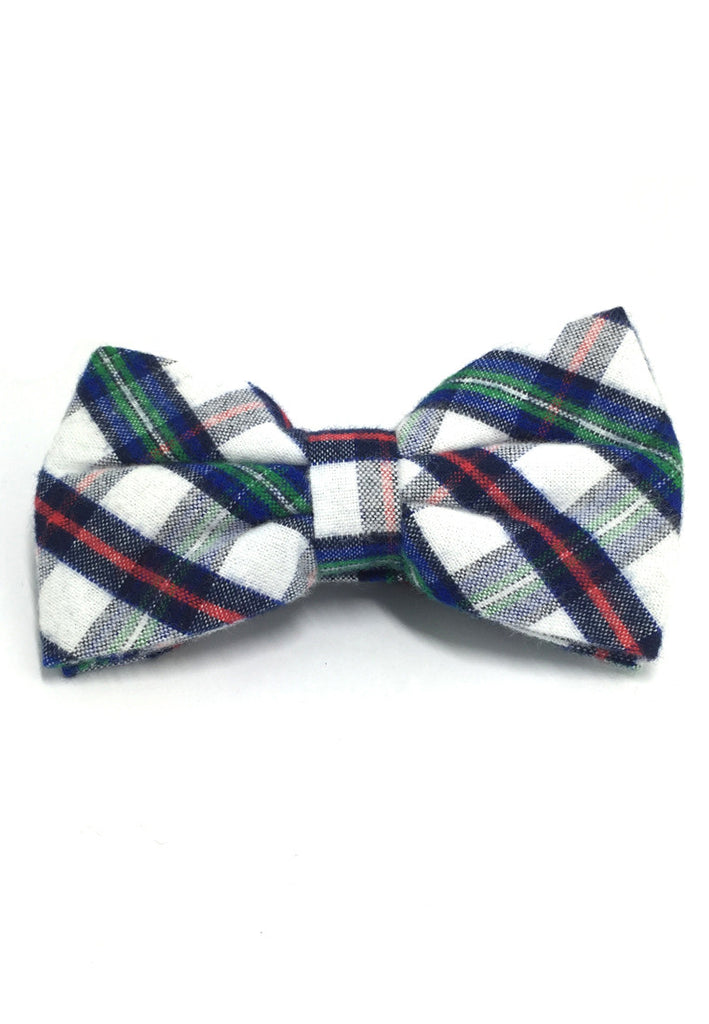 Probe Series Green, Red and White Tartan Design Cotton Pre-tied Bow Tie