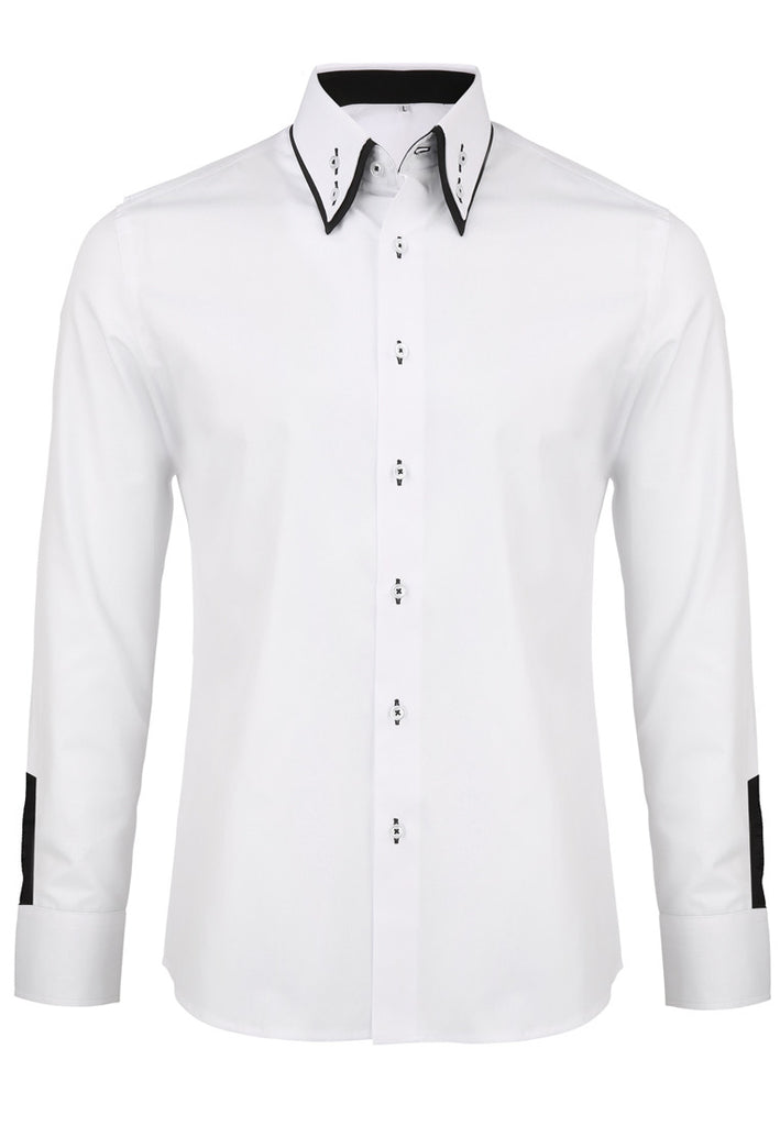 Baju Putih Polos Siri Rococo dengan Dalaman Berbunga