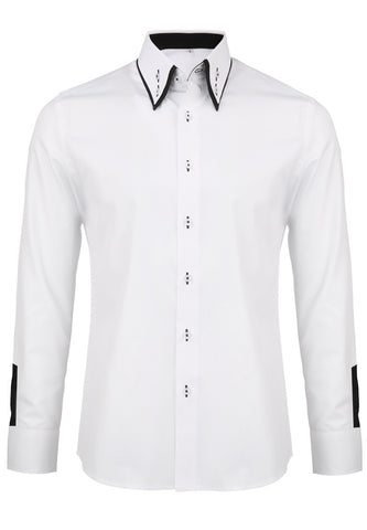 Baju Putih Polos Siri Rococo dengan Dalaman Berbunga