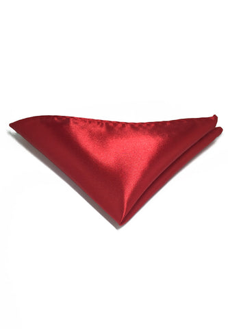 Lustrous Series Red Polyester Pocket Square